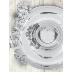 Arthur Court Designs Butterfly And Dogwood Chip And Dip Serveware