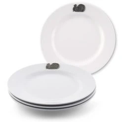 Arthur Court Designs Turkey Melamine Lunch Plates - Set Of 4 Dinnerware & Flatware White
