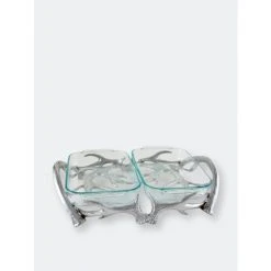 Arthur Court Designs Antler Pyrex Holder Double 2qt Serveware