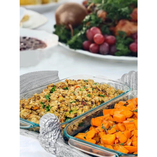 Arthur Court Designs 2Qt Double Base Turkey Casserole Holder Serveware