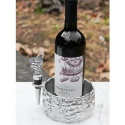 Arthur Court Designs Grape Wine Caddy And Stopper Set Barware