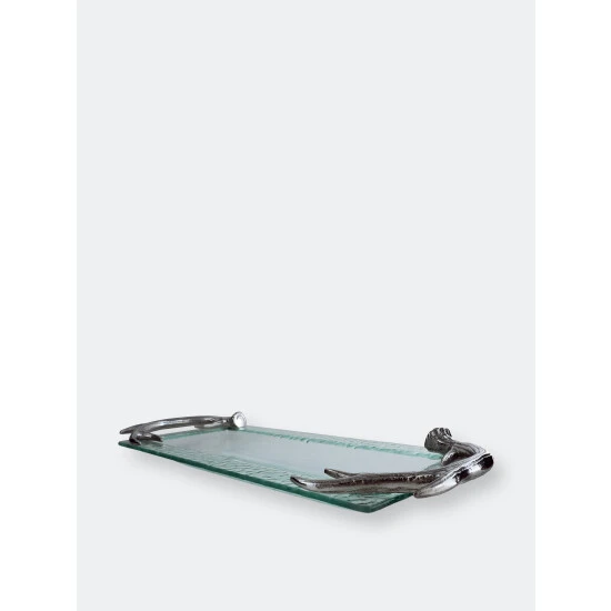 Arthur Court Designs Antler Glass Oblong Tray Serveware - Image 3