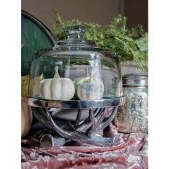 Arthur Court Designs Antler Plate With Glass Dome Kitchen