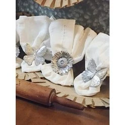 Arthur Court Designs Butterfly And Flower Napkin Rings Dinnerware & Flatware