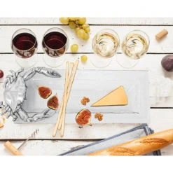 Arthur Court Designs Crab Glass Oblong Tray Serveware