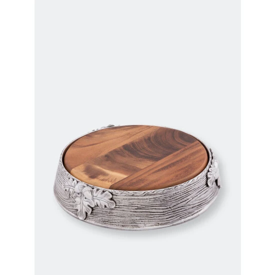 Arthur Court Designs Acorn Oak Leaf Cheese Pedestal Serveware - Image 2