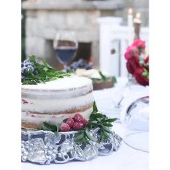 Arthur Court Designs Grape Cake Stand Glass Dome Serveware