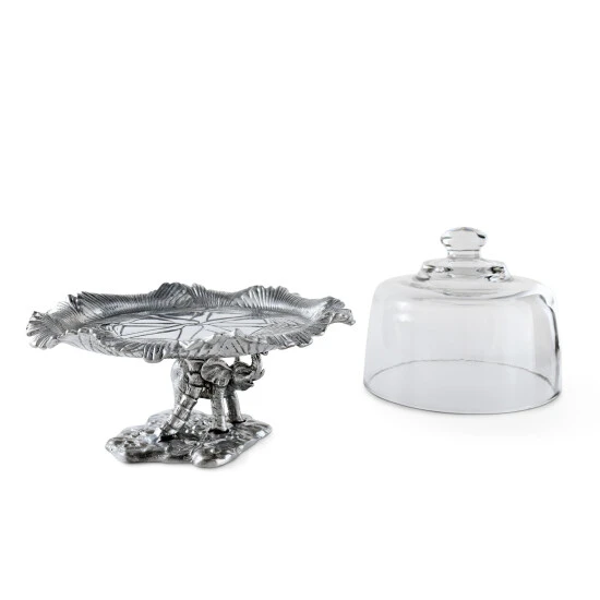 Arthur Court Designs Elephant Plate With Glass Dome Serveware - Image 3