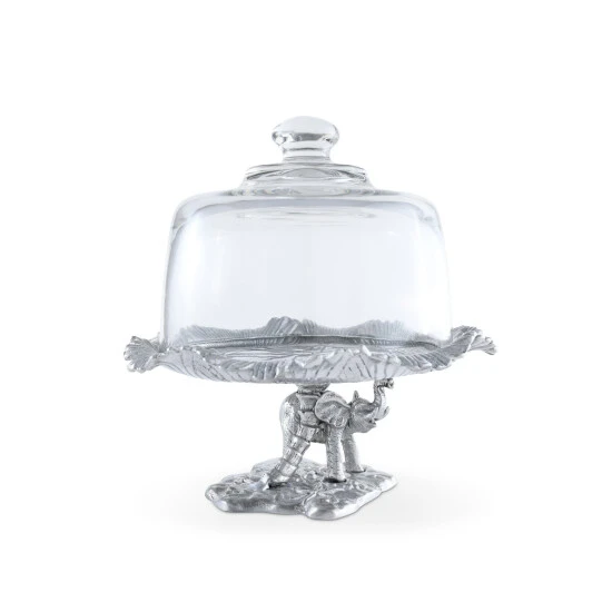Arthur Court Designs Elephant Plate With Glass Dome Serveware - Image 4