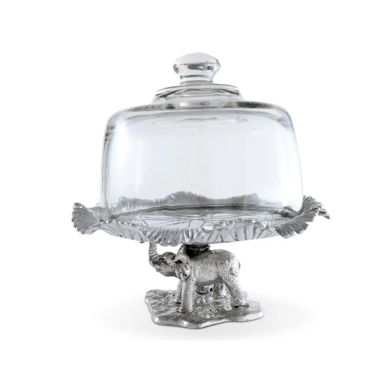 Arthur Court Designs Elephant Plate With Glass Dome Serveware - Image 5
