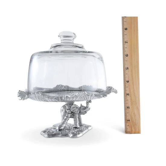 Arthur Court Designs Elephant Plate With Glass Dome Serveware - Image 6