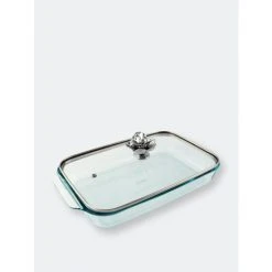 Arthur Court Designs Magnolia Lid With Pyrex 3 Quart Baking Dish Bakeware