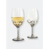 Arthur Court Designs Equestrian Pair Of Wine Glasses Barware