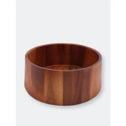 Arthur Court Designs Tulip Shape Acacia Wood Salad Bowl Large Dinnerware & Flatware