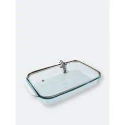 Arthur Court Designs Deer Head Lid With Pyrex 3 Quart Baking Dish Bakeware