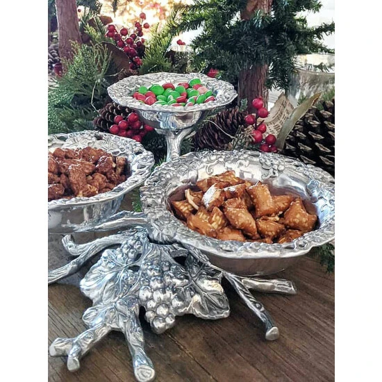 Arthur Court Designs Grape 3-Tiered Bowl Dinnerware & Flatware - Image 6